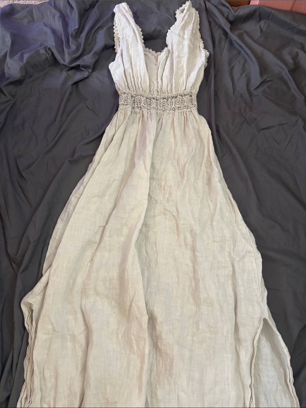 Medium White linen maxi dress